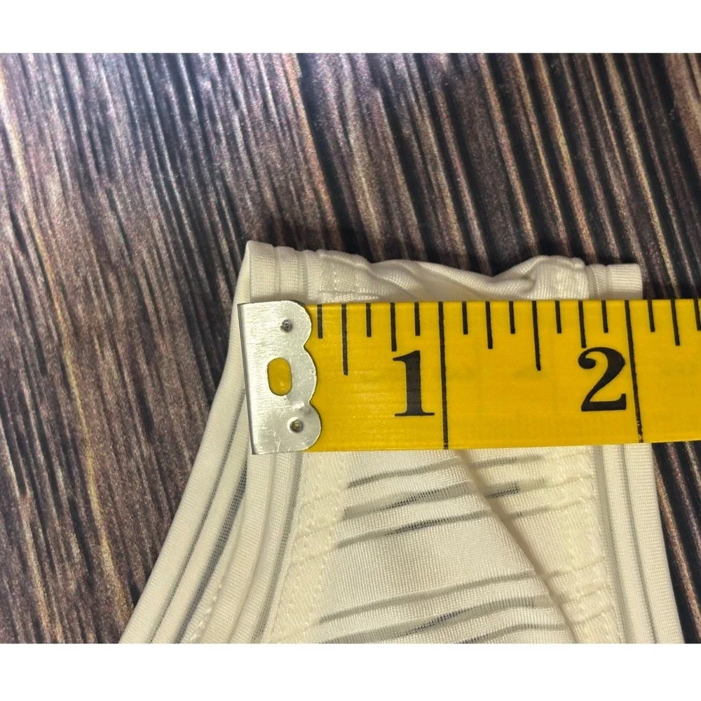 Lululemon Meet Halfway Tank Top Womens Striped White Size 8 Open Back Tie Back